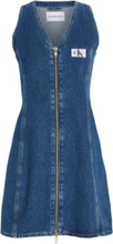 Zip Through Sleeveless Dress Kort Klänning Blue Calvin Klein Jeans