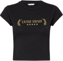 Zion Extra Virgin Black Crop Tops Short-sleeved Crop Tops Black EYTYS
