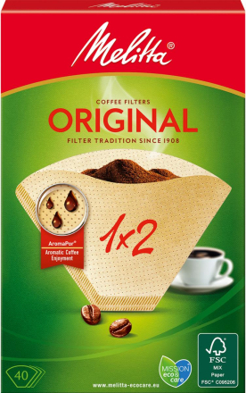 Melitta: Kaffefilter 1X2 40pack (Obs 18 dfp)