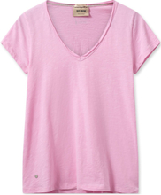 "Mmtulli V-Ss Basic Tee Tops T-shirts & Tops Short-sleeved Pink MOS MOSH"