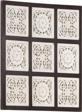vidaXL Handsnidad väggpanel MDF 60x60x1,5 cm brun och vit