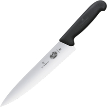 Victorinox - Fibrox kokkekniv bølget 25 cm svart