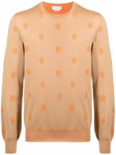Alexander McQue Skull Intarsia strikket sweatshirt beige