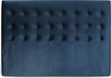 Centa sänggavel med knappar (Blå sammet) - Valfri bredd