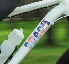 Sticker voor fiets aanpasbare kleurrijke naam