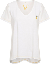 Cridiana T-Shirt Tops T-shirts & Tops Short-sleeved White Cream