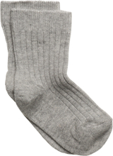 Sock - Rib Sokker Strømper Grey Melton