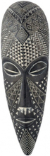 Gerimport beeldje Masker 32 x 10 x 6 cm polyresin zwart/wit