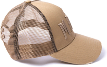 Milliner Almond Distressed Cotton Trucker Made 3D Embroidered