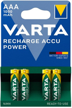 Varta Laddningsbara AAA-batterier 1000 mAh 4-pack