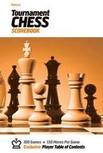 Tabiya Tournament Chess Scorebook: Cover Style: White with Orange Graphic