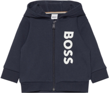 Hooded Cardigan Tops Sweatshirts & Hoodies Hoodies Navy BOSS