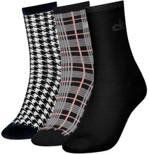 Calvin Klein Strømper 3P Demi Crew Sock Gift Box Svart One Size Dame
