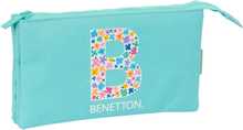Tredubbel Carry-all Benetton Letter Grön 22 x 12 x 3 cm