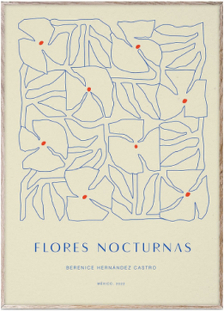 Flores Nocturnas 01 - 50X70 Home Decoration Posters & Frames Blå Paper Collective*Betinget Tilbud