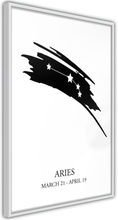 Plakat - Zodiac: Aries I - 40 x 60 cm - Hvid ramme