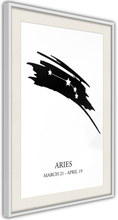 Plakat - Zodiac: Aries I - 40 x 60 cm - Hvid ramme med passepartout