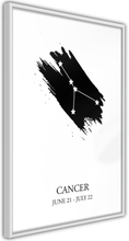 Plakat - Zodiac: Cancer I - 40 x 60 cm - Hvid ramme