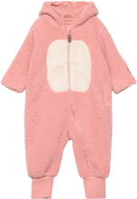 Suit Ls Boucle W. Lining Outerwear Fleece Outerwear Fleece Coveralls Pink Minymo
