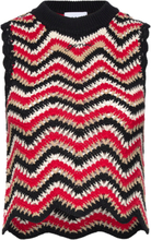 "Cotton Crochet Knit Vests Knitted Vests Red Ganni"