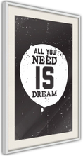 Plakat - All You Need - 40 x 60 cm - Hvid ramme med passepartout