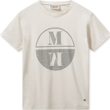 "Mmvicci O-Ss Stud Tee T-shirt Top Cream MOS MOSH"