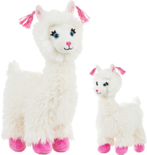 2x Pluche witte alpacas/lamas knuffels 22 en 36 cm speelgoed
