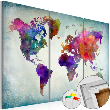 Billede på kork - World in Colors - 60 x 40 cm