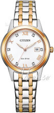 Citizen FE1246-85A Elegance Hvit/Rose-gulltonet stål Ø29.4 mm