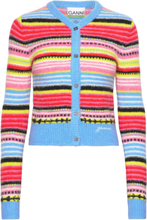 "Soft Wool Stripe Knit Strikket Trøje Cardigan Multi/patterned Ganni"