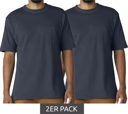 2er Pack Dickies Basic Herren T-Shirt Baumwoll-Shirt Arbeits-Shirt Cool&Dry Grammatur 250 g/m² PKGS407DN Dunkelblau