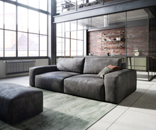 DELIFE Big-sofa Lanzo L kunstleer vintage antraciet 260x110 cm met hocker