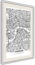Plakat - City Map: London - 40 x 60 cm - Hvid ramme med passepartout