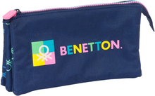 Tredubbel Carry-all Benetton Cool Marinblå 22 x 12 x 3 cm