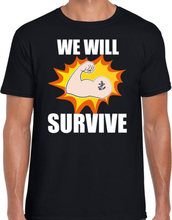 We will survive t-shirt crisis zwart voor heren