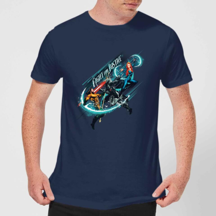 Aquaman Fight for Justice Men's T-Shirt - Navy - XL