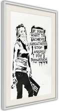 Plakat - If You Want To Achieve Greatness - 40 x 60 cm - Hvid ramme med passepartout