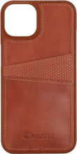 Krusell: Leather CardCover iPhone 14 Cognac