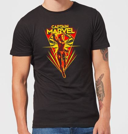 Captain Marvel Freefall Men's T-Shirt - Black - L
