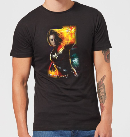 Captain Marvel Galactic Shine Men's T-Shirt - Black - L - Black