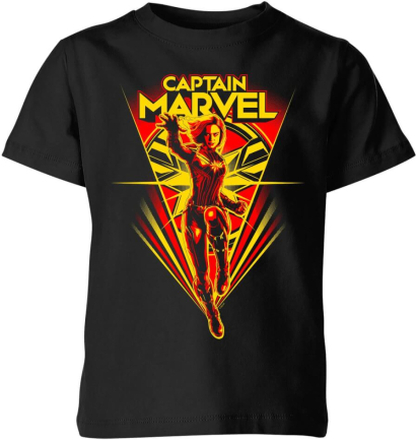 Captain Marvel Freefall Kids' T-Shirt - Black - 5-6 Years