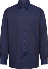Men's Shirt: Business Casual Satin Tops Shirts Business Blue Eton