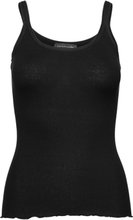 Silk Top W/ Elastic Tops T-shirts & Tops Sleeveless Black Rosemunde