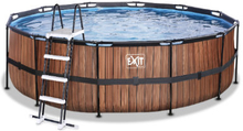 EXIT Wood Pool ø450x122cm med sandfilterpumpe, brun