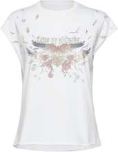 Cecilia Sco Concert Tdm Wings Designers T-shirts & Tops Short-sleeved White Zadig & Voltaire