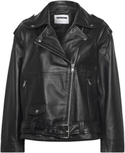 Nmpaulina Leather Biker Jacket Läderjacka Skinnjacka Black NOISY MAY