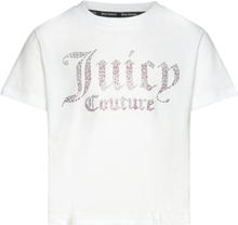 Luxe Ombre Diamante Ss Boxy Tee Tops T-Kortærmet Skjorte White Juicy Couture