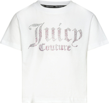 Luxe Ombre Diamante Ss Boxy Tee Tops T-Kortærmet Skjorte White Juicy Couture