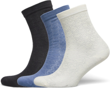 Signa Cotta Sock 3 Pack Lingerie Socks Regular Socks Blue Becksöndergaard