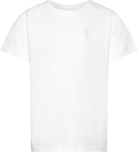 "Regular Short Sleeve Heavy Single W Tops T-Kortærmet Skjorte White Knowledge Cotton Apparel"